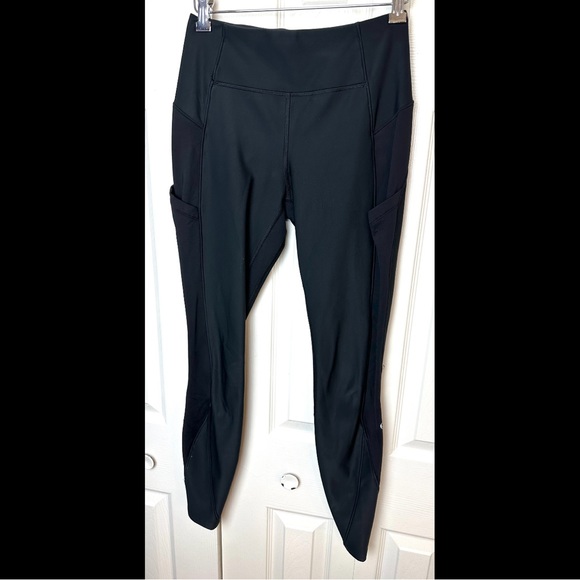 LULULEMON Sleet Sprinter Tights Leggings Pants Black Reflective Running Fleece - Picture 3 of 16
